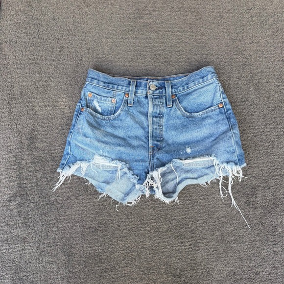 Levi's Premium Pants - Levis Premium 501 Original Cutoff Denim Shorts Light Wash Blue High Rise 26